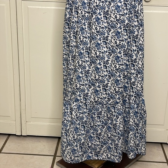 Zara Women’s Blue Floral Printed Smocked Off The Shoulder Maxi Dress Sz XS - Picture 5 of 13